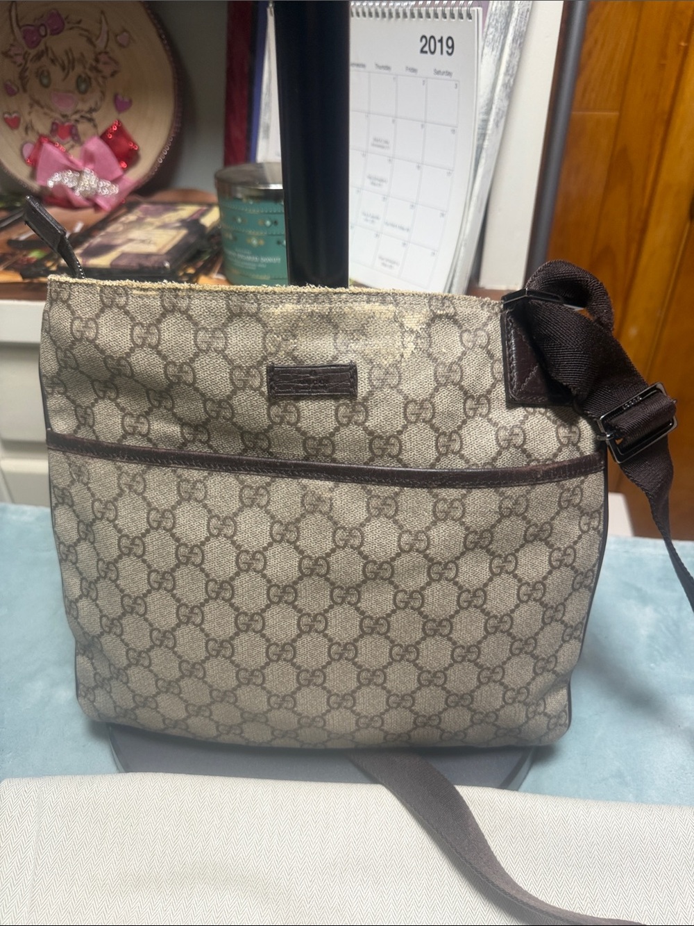 Gucci Beige GG Supreme Crossbody Bag for Men